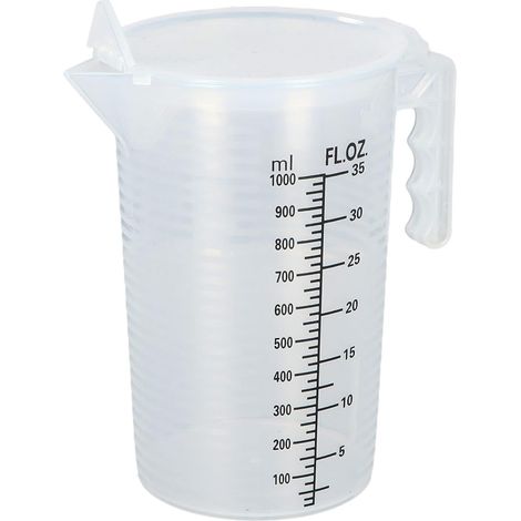 1L Verre Doseur, Verre Doseur Plastique, Gobelet Doseur avec Couvercle, Transparent Doseur en Plastique, Verre Doseur Cuisine Compatible Lave-Vaisselle (1/5)