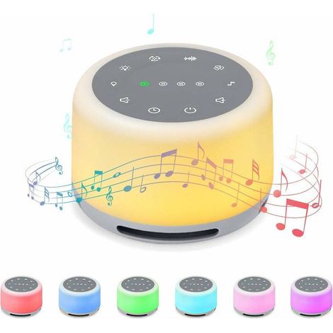 Máquina de ruido blanco para dormir, con 24 sonidos relajantes, luz nocturna y temporizador, recargable, portátil, ideal para bebés, adultos, el hogar, la oficina y para terapia.