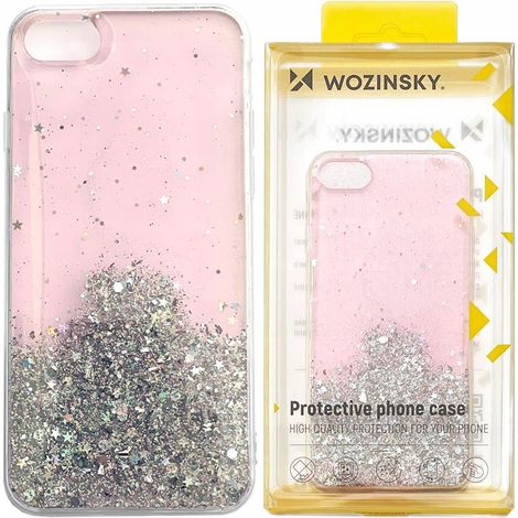 Coque brillante à paillettes Wozinsky Star pour Samsung Galaxy A22 4G Rose (1/5)