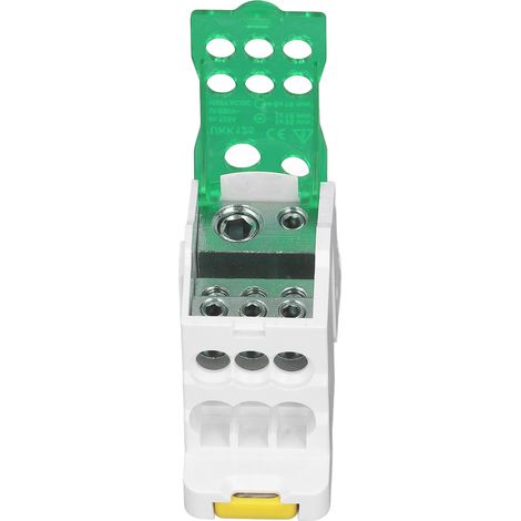Boîte de distribution sur rail DIN, bornier électrique universel, boîte de jonction pour câbles d'alimentation 690 V 125 A, verte (1/5)