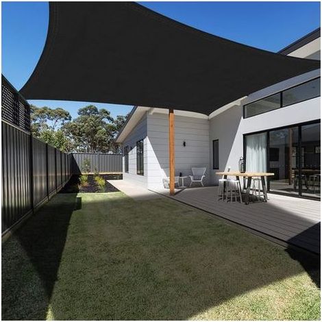 TAISHENGDA Rechteckiges Sonnensegel 3x5m Schwarz, wasserdicht, UV-Schutz, Markise für Garten, Terrasse, Patio und Pool, inklusive Seil (1/5)