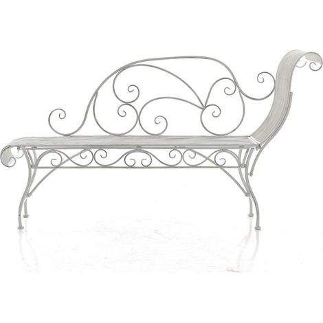 CLP – Banc de jardin Karma en fer – Style Art nouveau – Charge max 160 kg – Dossier incurvé pour confort – Pour terrasse, balcon, jardin