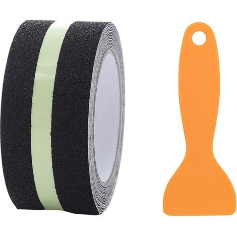 1 Rouleau D'Autocollants Antidérapants pour Escaliers, 1 Pelle Suspendue, Grattoir pour Film De Voiture, Grattoir De Beauté en Plastique, Adaptés Aux Escaliers Et Rampes. (1/5)