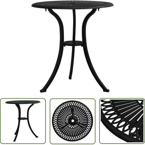 The Living Store Gartentisch Schwarz 62x62x65 cm Aluminiumguss - Gartentisch - Aluminiumtisch - Outdoortisch - Esszimmertisch - Terrasse (1/5)