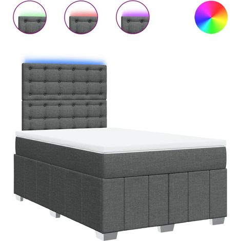 Maison Exclusive - Giroletto a Molle con Materasso Grigio Scuro 120x200 cm Tessuto