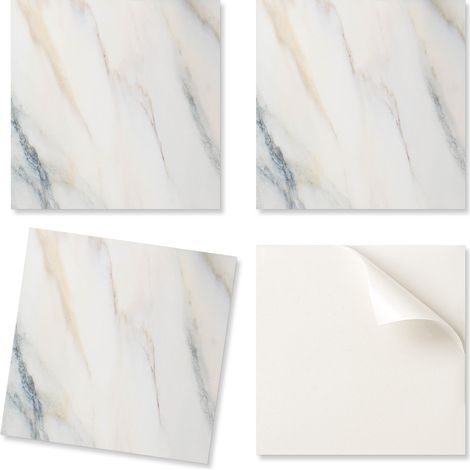 Baldosas decorativas autoadhesivas de vinilo con elegante dise帽o de m谩rmol, 20x20x20 cm.