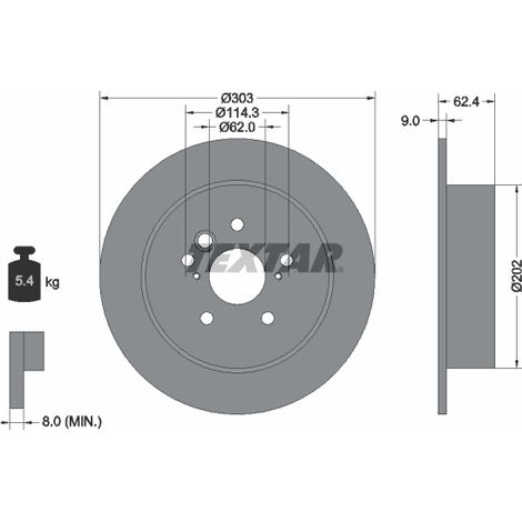 Lot de 2 Disques de frein Textar 92144103 CHERY 4243142040 4243142041 720060009