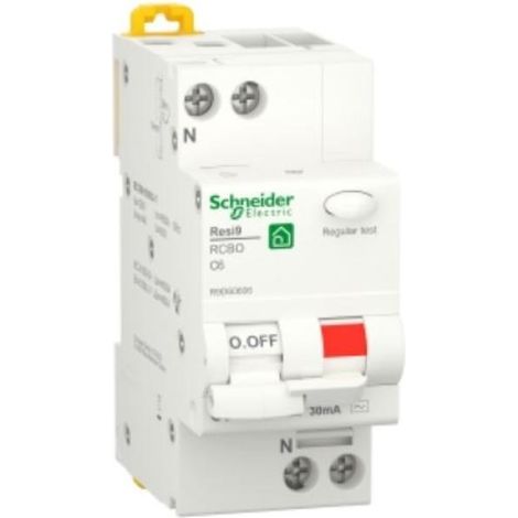 Interruptor automático de corriente residual schneider electric 1p+n 6a 30ma- r9d60606
