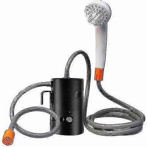 Douche de camping grande capacité – Pompe électrique rechargeable, seau pliable – Équipement de randonnée et voyage 2023 (Noir) (1/5)