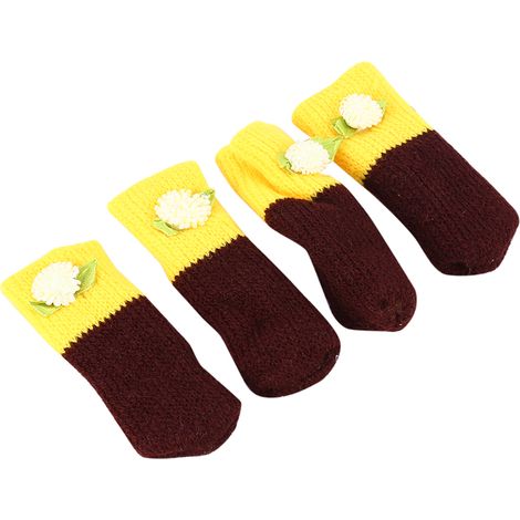 Protège Pieds De Chaise - Coussinets En Tricot Anti-Rayures - Pour Parquet Et Carrelage - Lot De 4 (1/5)