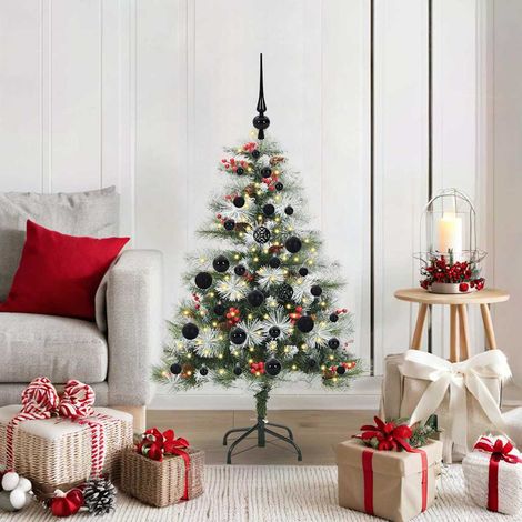 vidaXL Albero di Natale artificiale Verde e bianco 120 cm (1/5)