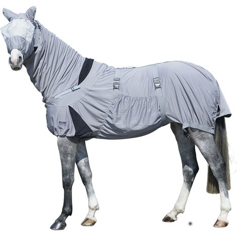 EQuest Ekzemerdecke Culex C³ für Pferde, mit Maske, grau - M / 135 cm (1/4)