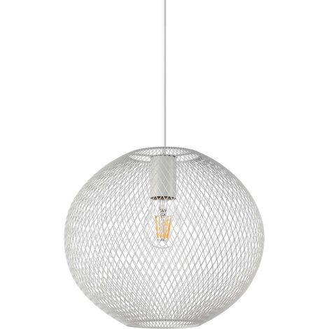 Ideal Lux NET Plafonnier suspendu à structure métallique, 29 cm, blanc