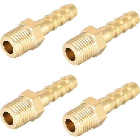 Raccord Cannelé Tuyau Laiton Connecteur 6mm x M10 x 1 4Pcs (1/3)