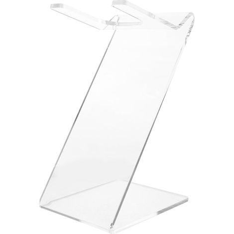 Transparenter Acryl-Haartrocknerständer, kompakter und robuster Tischpräsentationsständer. (1/4)