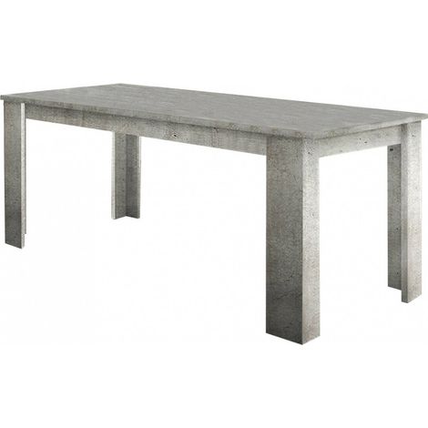 Dmora Ausziehbarer Esstisch, Made in Italy, Moderner Tisch mit Verlängerungen, Ausziehbare Konsole, 140 / 190x90h75 cm, Zementfarbe (1/4)