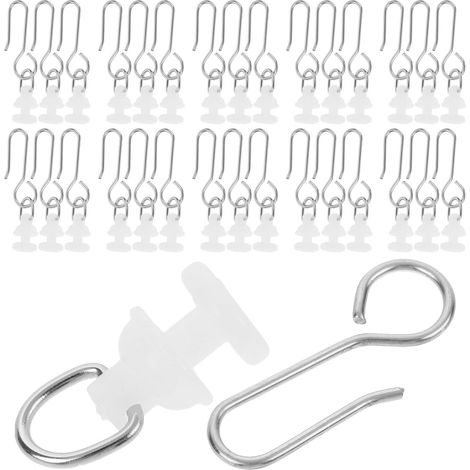 Lot de 50 crochets de rideau de douche silencieux en (1/5)