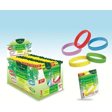TrAdE Shop Traesio - Set 40pz Braccialetto Colorato Antizanzare Al Profumo Citronella Formula Naturale 015808 - (1/3)