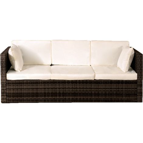 Rattan Sun Lounger in Chocolate