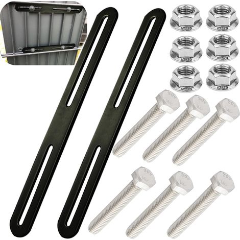 Kit de Support Boite Aux Lettres 280 x 24 mm Support pour Boîte au Lettre 2 Kits pour Fixer des Boîtes aux Lettres sur des Portails Ou des Clôtures(Noir, 280mm) (1/5)