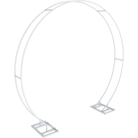 Arche de jardin, design à double cercle, décoration polyvalente, Blanc-a, XXL (1/2)