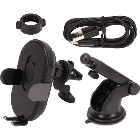 Chargeur Voiture Sans Fil 15W, Support Téléphone Stable Noir pour iPhone 12 13 (1/5)