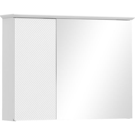 Armoire miroir de salle de bain avec étagère réglable, mobilier de salle de bain de style moderne 65 x 15 x 49 cm blanc (1/5)