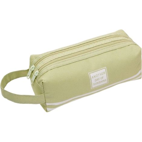 Organiseur de papeterie durable, trousse portable en toile avec poignée supplémentaire, pouvant contenir 30 à 50 stylos - design simple et élégant. (1/5)