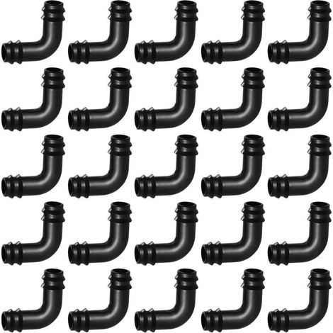 25 Stück 16-mm-Rohrverbinder, Kunststoff-Schlauchverbinder mit Widerhaken, Bewässerungsarmaturen, Schlauchverbinder mit Widerhaken für Bewässerungssysteme, Winkel (1/5)