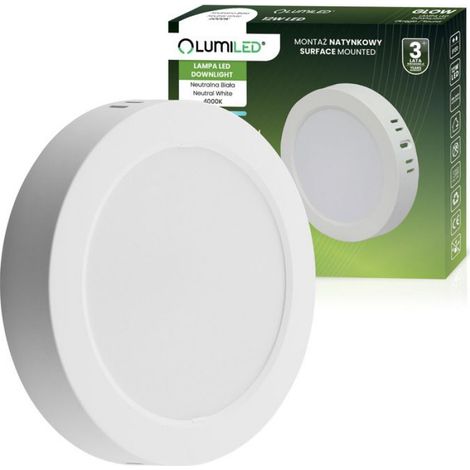 Plafonnier LED - 12 W - 4000 K - Blanc Éclatant - Montage En Surface - Pour Intérieur - 1 Pièce (1/5)