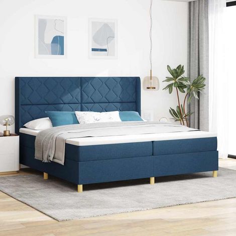 Teenpull – Boxspringbett mit LED-Lichtleisten Blau 200 x 200 cm Stoff (1/5)