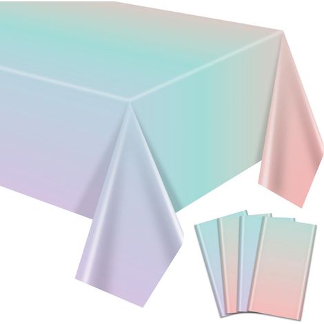 4er Pack Regenbogen Tischdecken 130x220cm Pastell für Partys