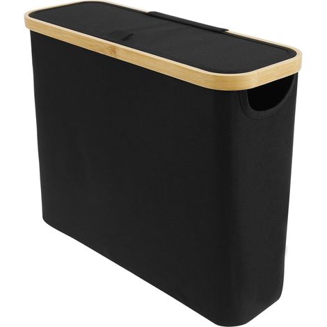 Linge sale panier de rangement commode toilette mettre des serviettes en papier panier de rangement pour le linge boîte de rangement (noir) (1/5)