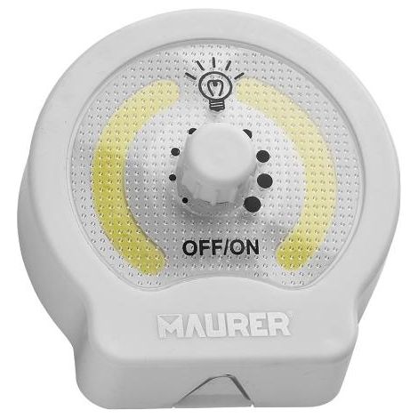 linterna led armario dinmerable a pilas (3 aaa) 220 lumenes con iman, gancho y adhesivo (1/3)