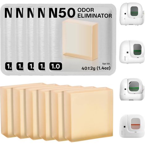 6 Pcs Self Cleaning Litter Tray Air Freshener N50 Odor Control Non Irritating Long Lasting Scent (1/5)