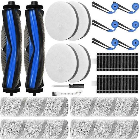 20-teiliges Zubehörset für Ecovacs Deebot X11 OmniCyclone: Hauptbürste, Walze, Schwamm, Filter und HEPA-Filter.