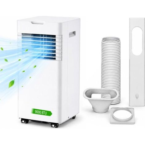 Climatiseur mobile - Blanc - 9000 BTU/h - 2 vitesses - Pour 12–18 m² (1/5)