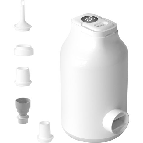 Für tragbare Luftpumpe für Schlauchboote  Leichte tragbare elektrische Luftpumpe mit 5 Düsen, Inflatoren und Taschenzubehör