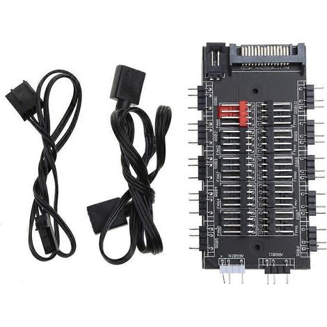 PWM-Lüfter + ARGB-LED 2-in-1-Hub mit drahtloser Steuerung und 1-zu-10-Wege-Hub-Splitter