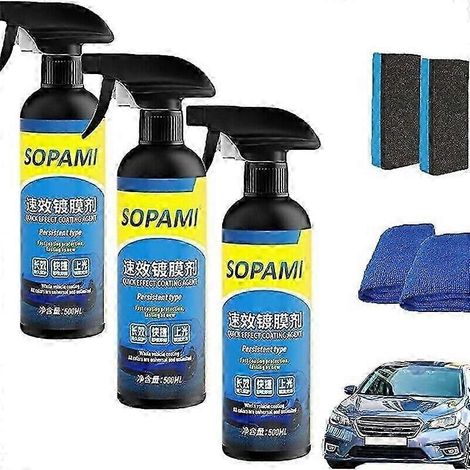 Lot de 1 à 3 sprays de protection Sopami pour voiture et moto. Cire de polissage rapide et protectrice. Taille : 1 lot. (1/4)