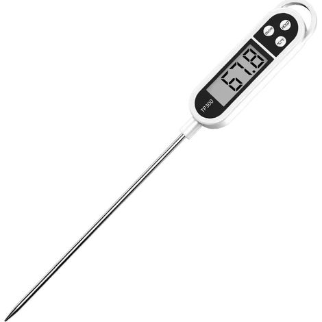Thermomètre de cuisine numérique Thermomètre de cuisson, sonde longue, protection contre la corrosion, ° C / ° F commutable (1/4)