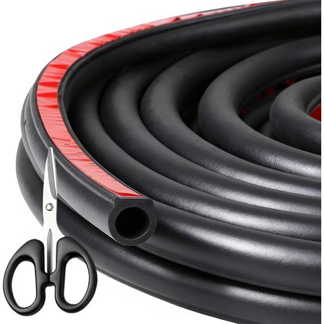 5 m Joint Porte Voiture, Joint de Portière de Voiture en Caoutchouc Auto-Adhésif avec Ciseaux pour Coffre/Pilier/Portes/Fenetres (15 mm x 15 mm) (1/5)