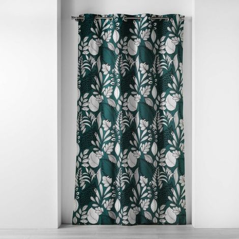 Rideau à œillets 140 x 240 cm coton imprimé – Panabel Bleu (1/4)