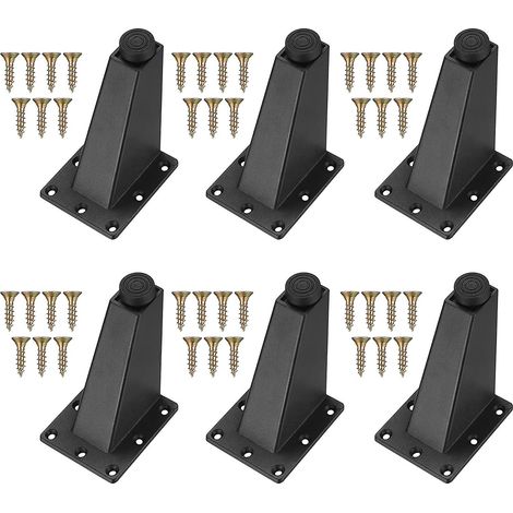 Verstellbare schwarze Metallmöbelfüße (6 Stück) für Tische, Schränke, Küchen, Sofas und Schreibtische (1/5)
