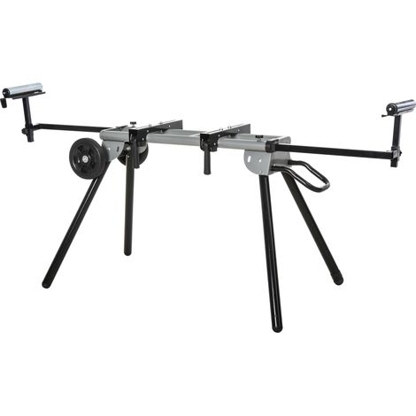 Support universel pliable pour scie à onglets avec distance de travail réglable, facile à transporter et à ranger, 123,5-245 x 73 x 96 cm, noir (1/5)