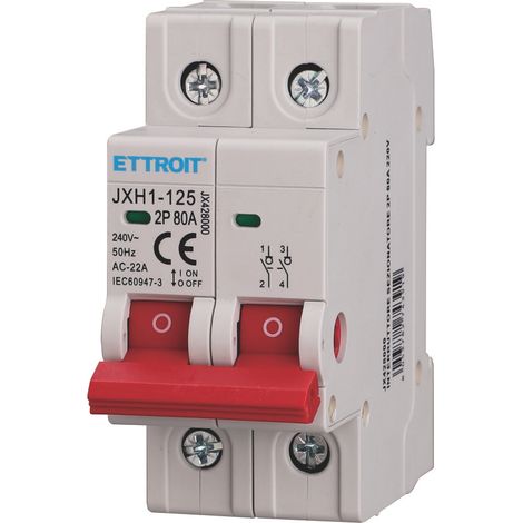ETTROIT Interruttore Sezionatore DIN 2P 80A 240V - JX428000