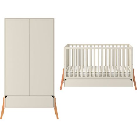Lettino evolutivo 70x140 e armadio a 2 ante Bellamy Lotta Cachemire (1/5)