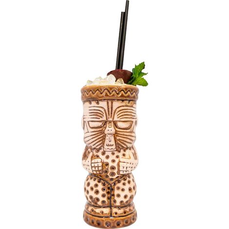 Gobelet Tiki de 350 ml au design exotique pour cocktails, idéal pour fêtes et réunions à thème, A4 (1/5)