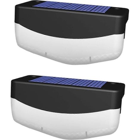 Lot de 2 lampes solaires LED pour escalier extérieur, terrasse ou porche. Résistantes aux intempéries, elles sont économes en énergie et fonctionnent à l'énergie solaire. (1/5)