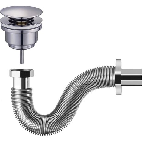 Conjunto sifón extensible con desagüe clic-clac Tecom KITSCA9